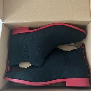 Stylish Black and Red Ankle Booties